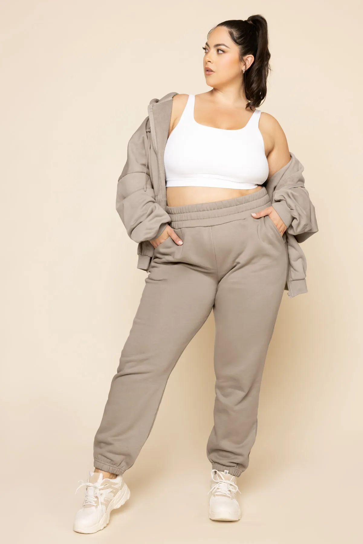 Cloud Rollover Sweatpant - Taupe sold by POPFLEX product image thumbnail 4