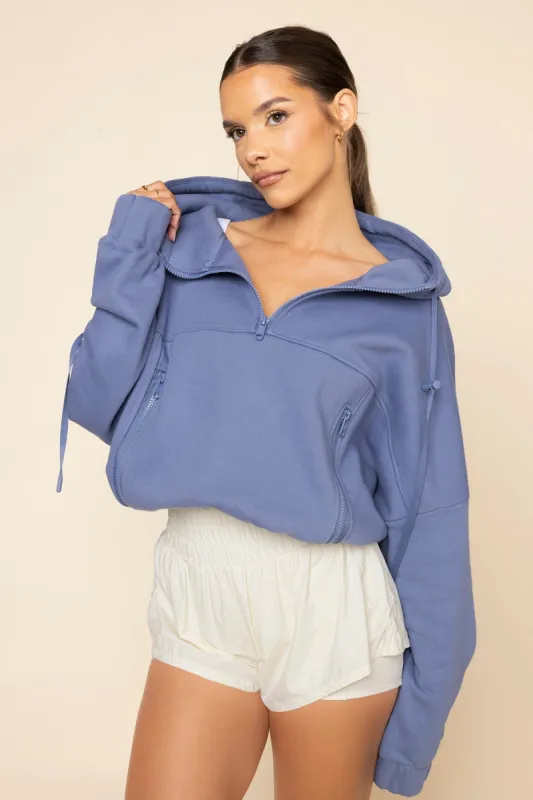 Half Zip Warm Up Hoodie - Wild Wind sold by POPFLEX