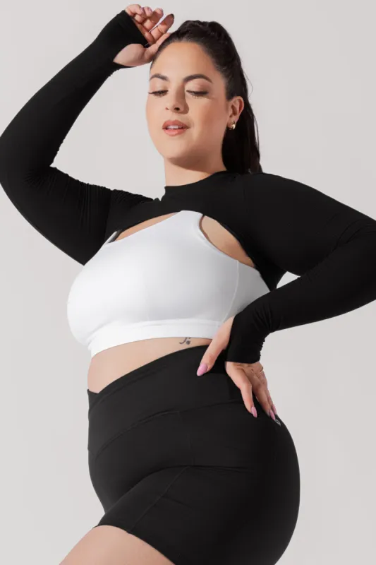 Relevé Ribbed Shrug - Black sold by POPFLEX