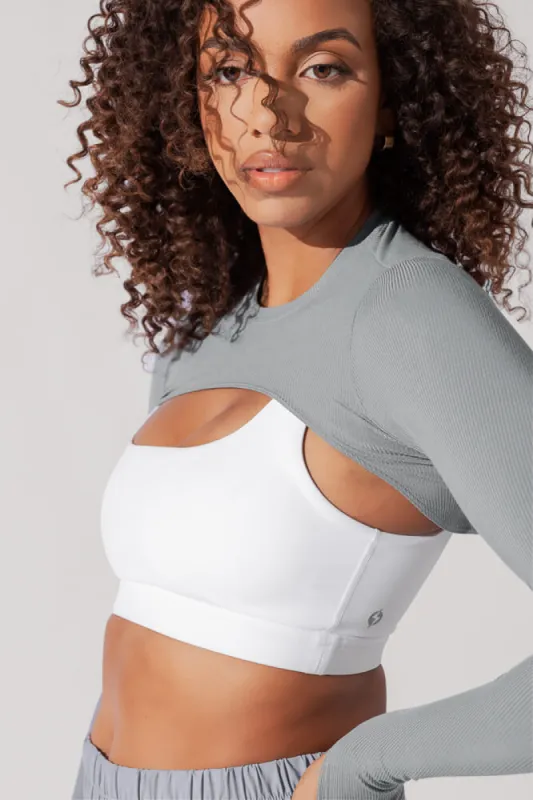 Relevé Ribbed Shrug - Indigo Teal (Bamboo) sold by POPFLEX