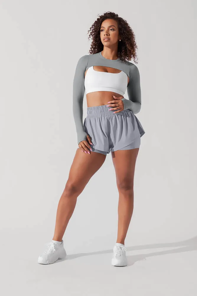 Relevé Ribbed Shrug - Indigo Teal (Bamboo) sold by POPFLEX product image thumbnail 2