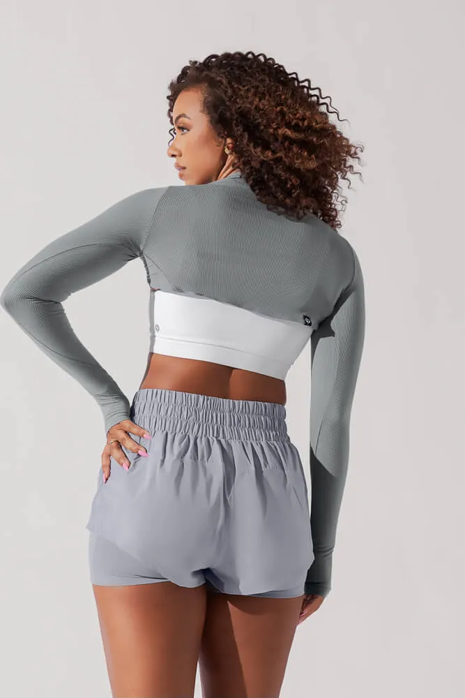 Relevé Ribbed Shrug - Indigo Teal (Bamboo) sold by POPFLEX product image thumbnail 5