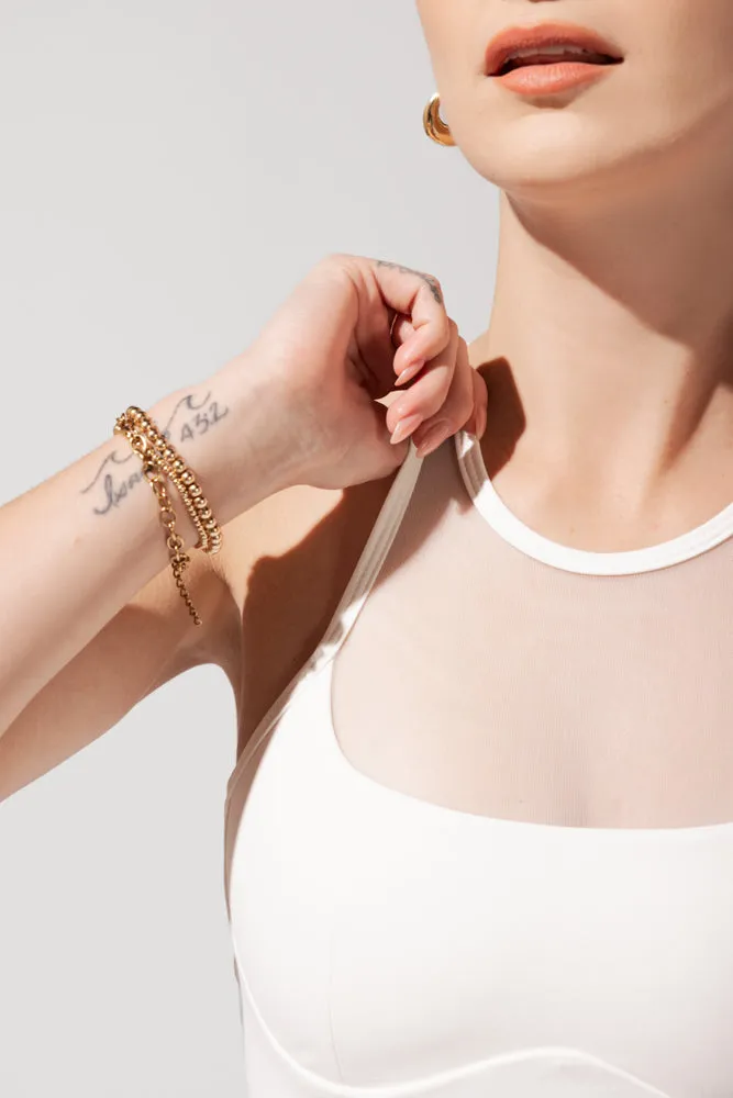 Celeste Mesh Crop Bralette - Coconut Cream sold by POPFLEX product image thumbnail 4