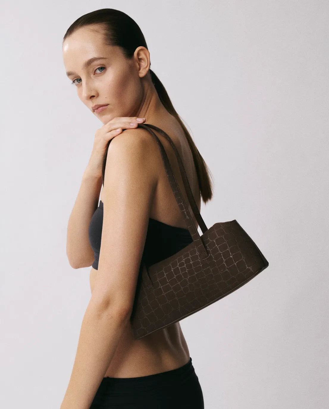 Mini Chrystie Bag - Chocolate Suede Croc sold by Heaven Mayhem product image thumbnail 2