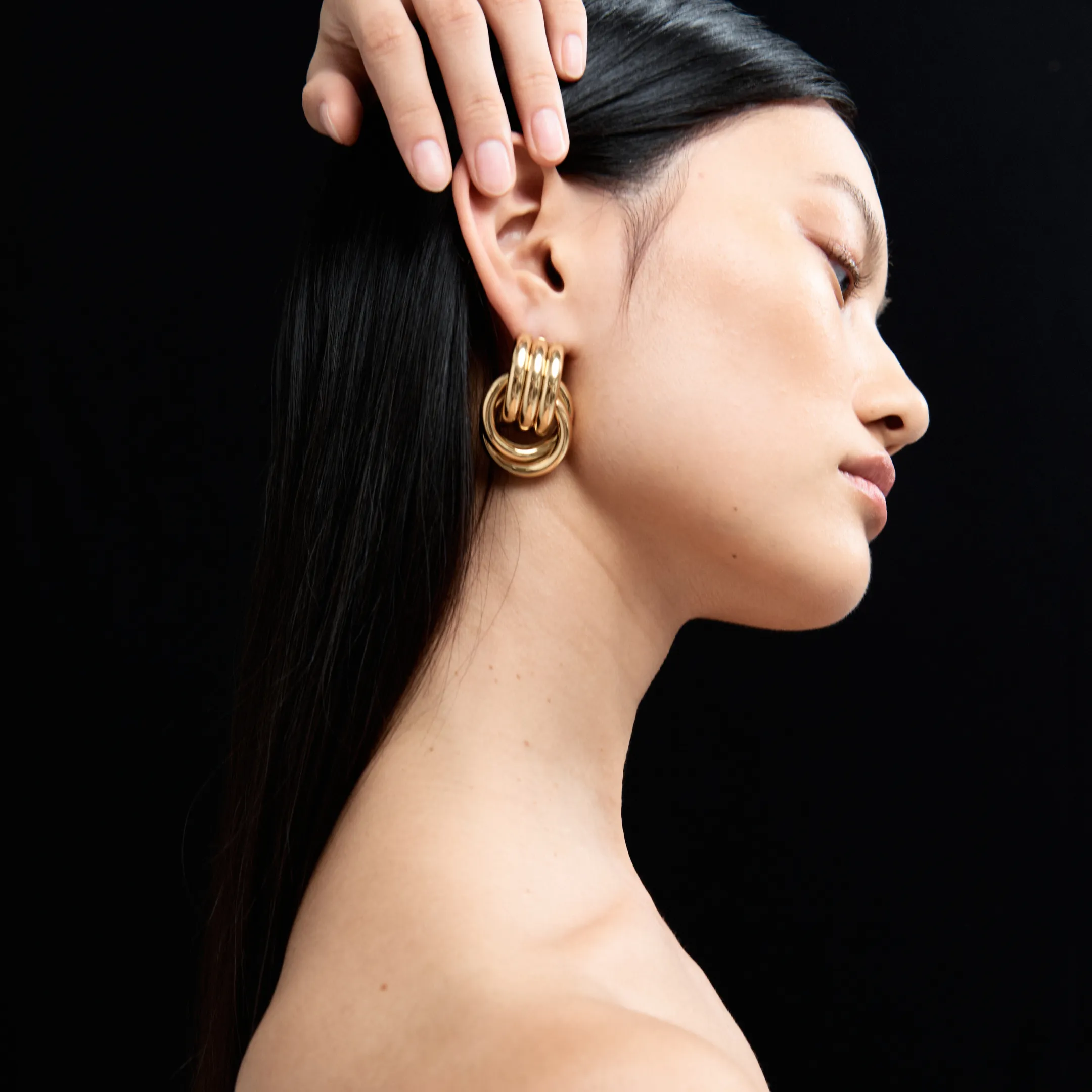 DOUBLE KNOT EARRINGS sold by Heaven Mayhem product image thumbnail 5