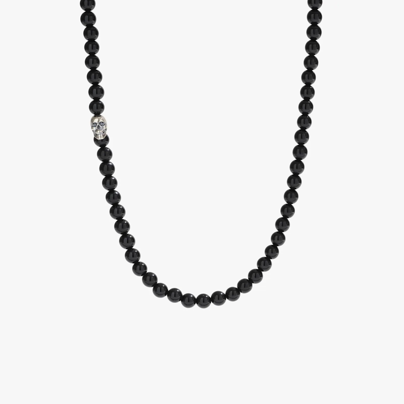 Sterling Silver & Black Onyx Beaded Necklace sold by Jack Archer