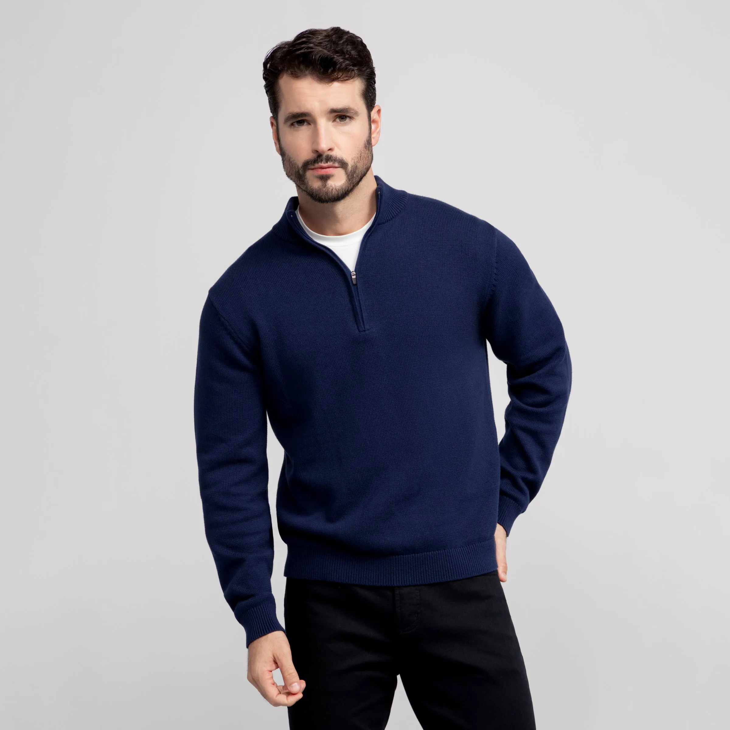 Jetsetter Quarter-Zip Sweater -- Navy sold by Jack Archer