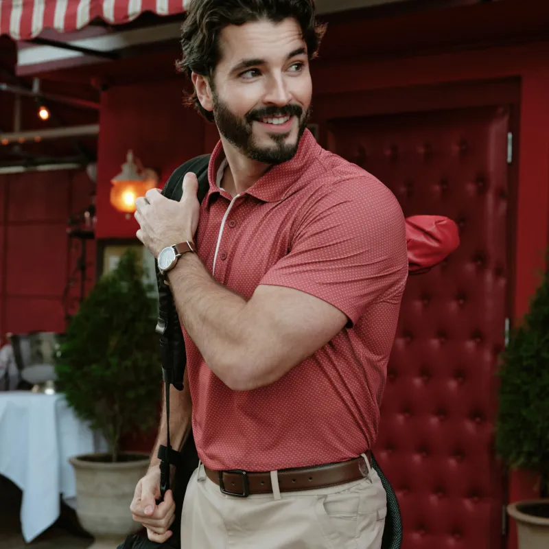 Clubhouse Performance Polo -- Red Brickline made by Jack Archer