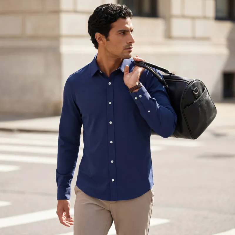 Everywear Shirt Shorter Length -- Navy made by Jack Archer