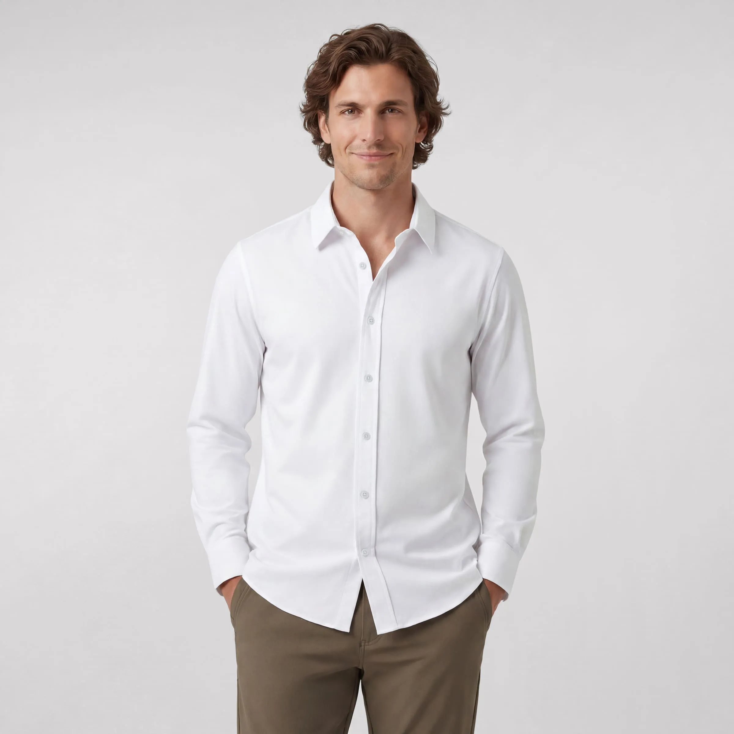 Everywear Shirt - Shorter Length -- True White sold by Jack Archer
