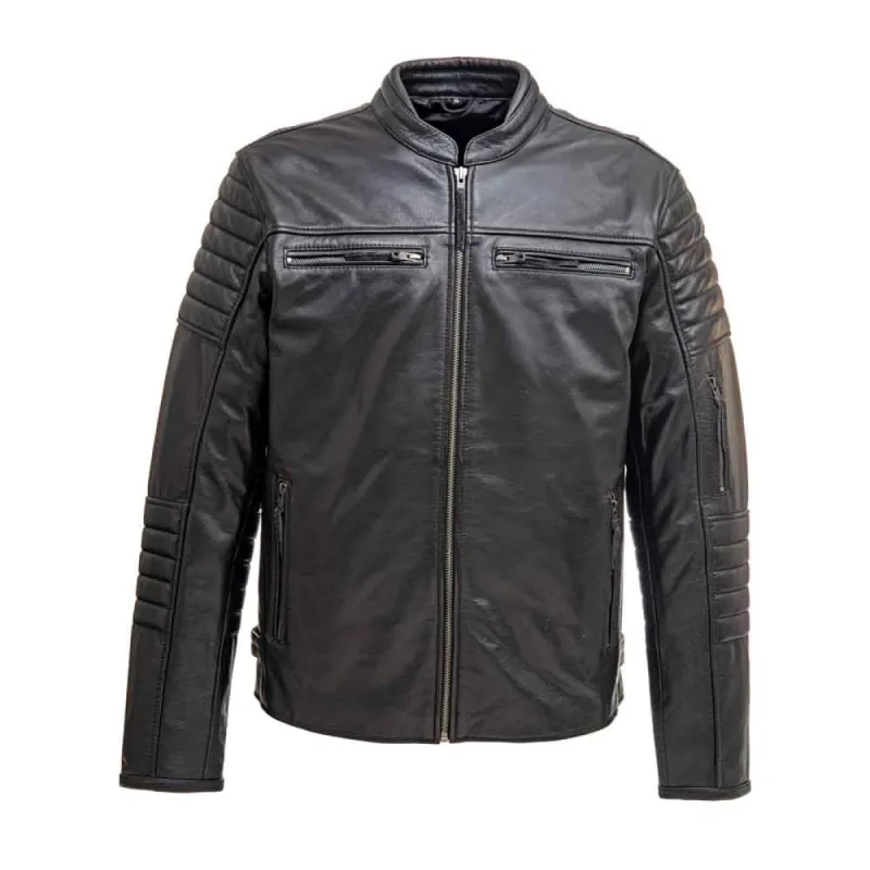 Enforcer™ Leather Biker Jacket sold by Jack Archer