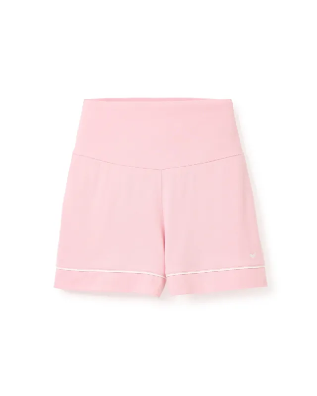Women's Pima Maternity Shorts in Pink sold by Petite Plume