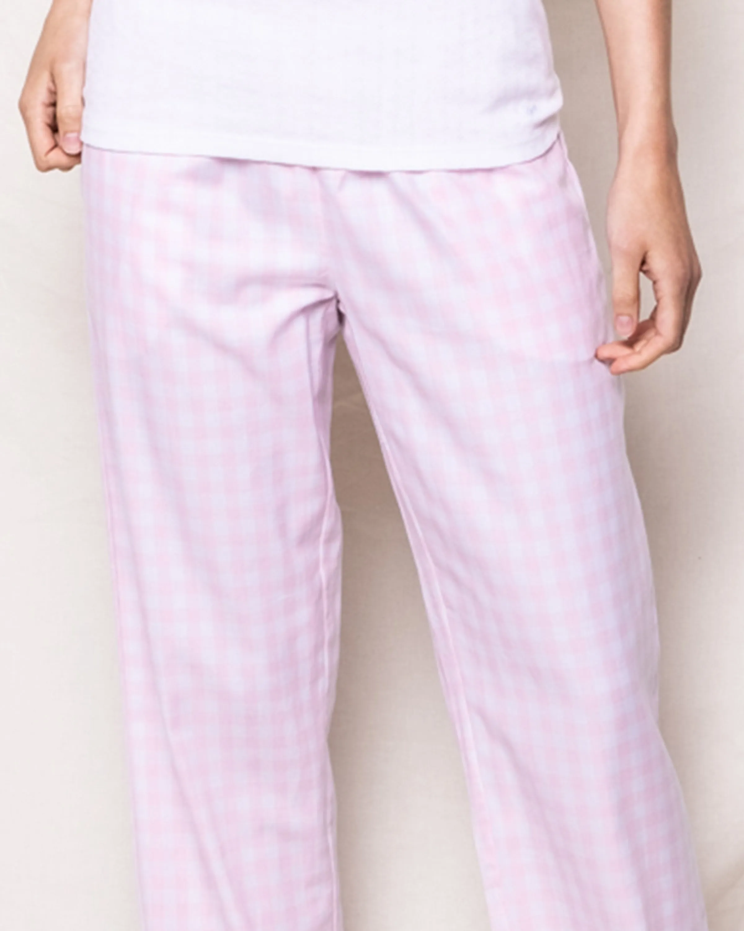 Women's Twill Pajama Pants in Pink Gingham sold by Petite Plume product image thumbnail 3
