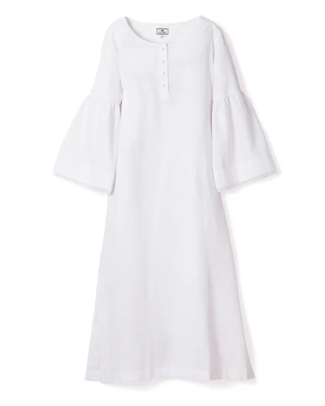 Women's Flannel Seraphine Nightgown in White sold by Petite Plume
