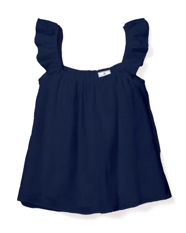 Women's Gauze Celeste Top in Navy sold by Petite Plume
