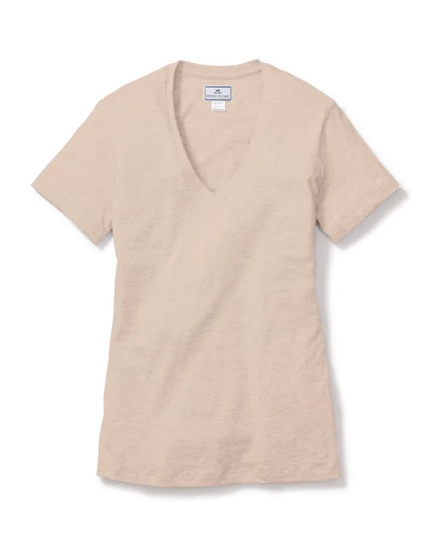 Women's Pima Short Sleeve Top in Camel sold by Petite Plume