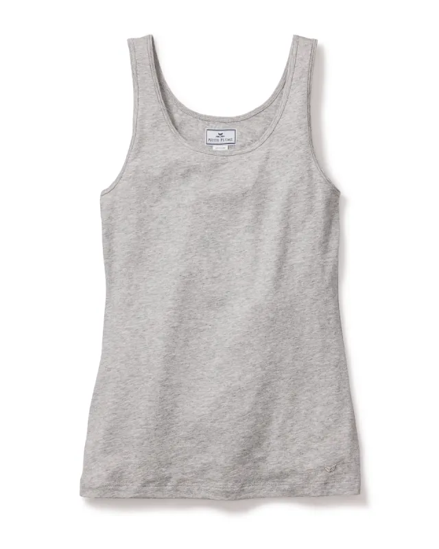 Women's Pima Tank Top in Light Grey sold by Petite Plume