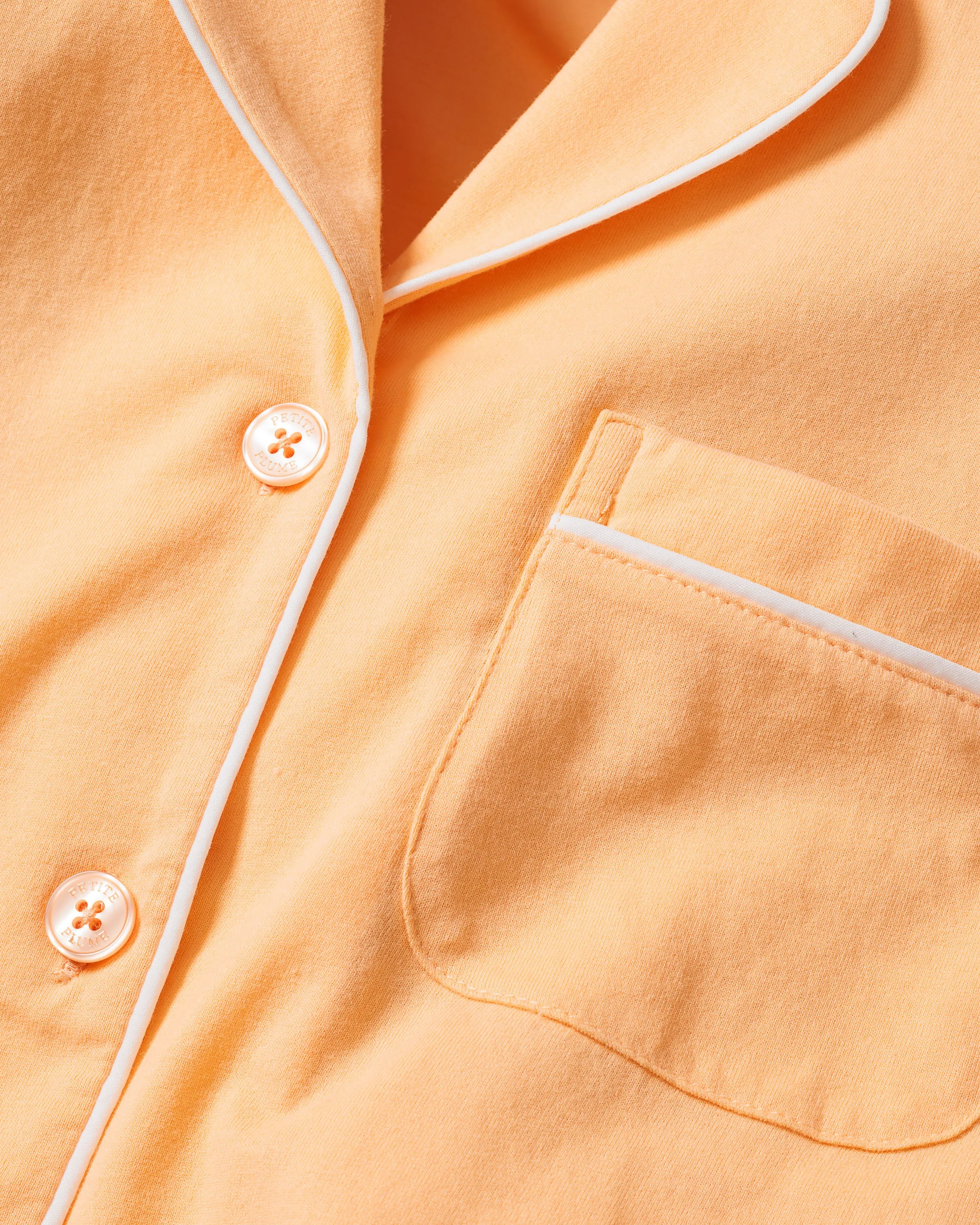 Women's Pima Short Sleeve Short Set in Peach sold by Petite Plume product image thumbnail 5