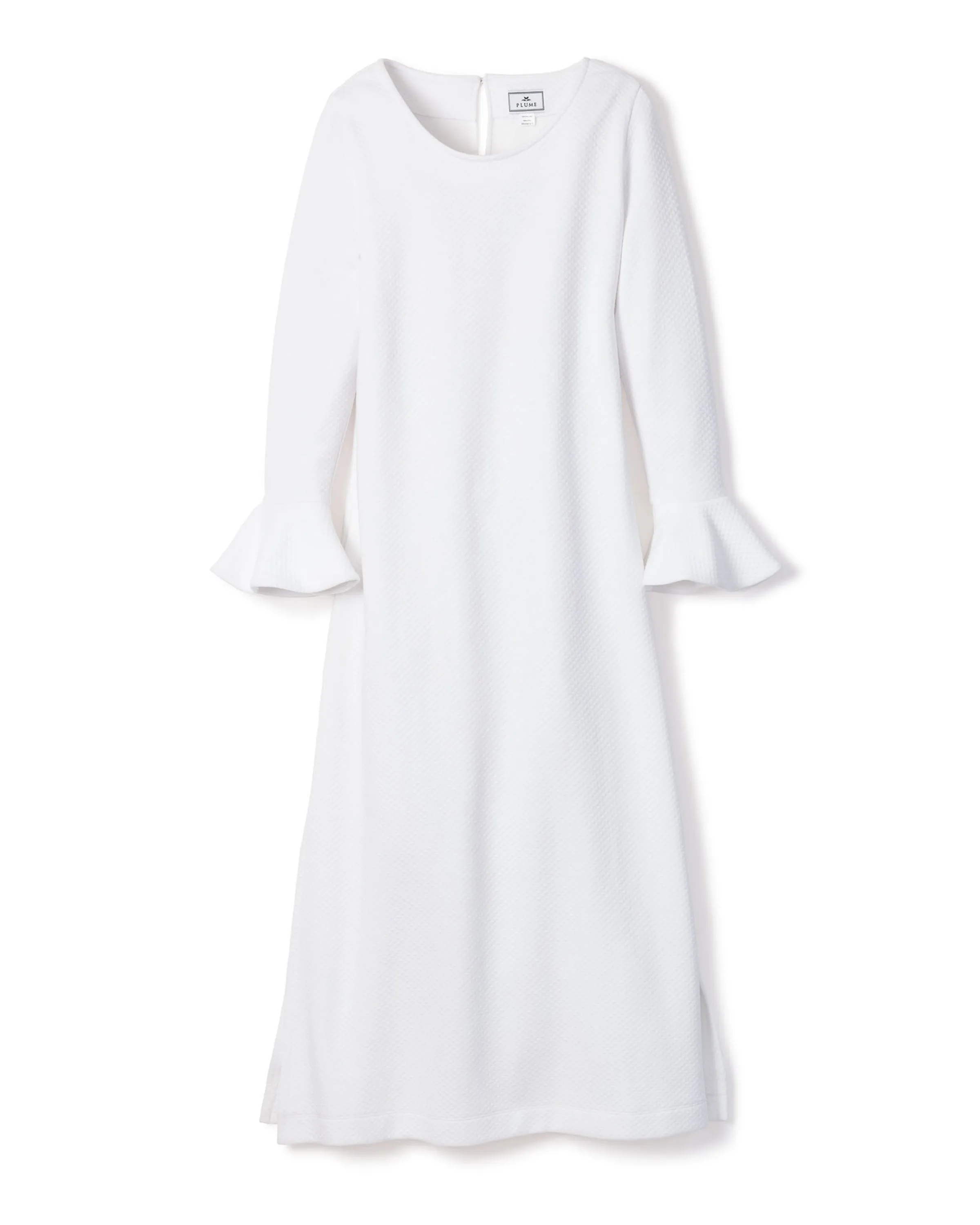 Women's Pima Ophelia Nightgown in White Jacquard sold by Petite Plume
