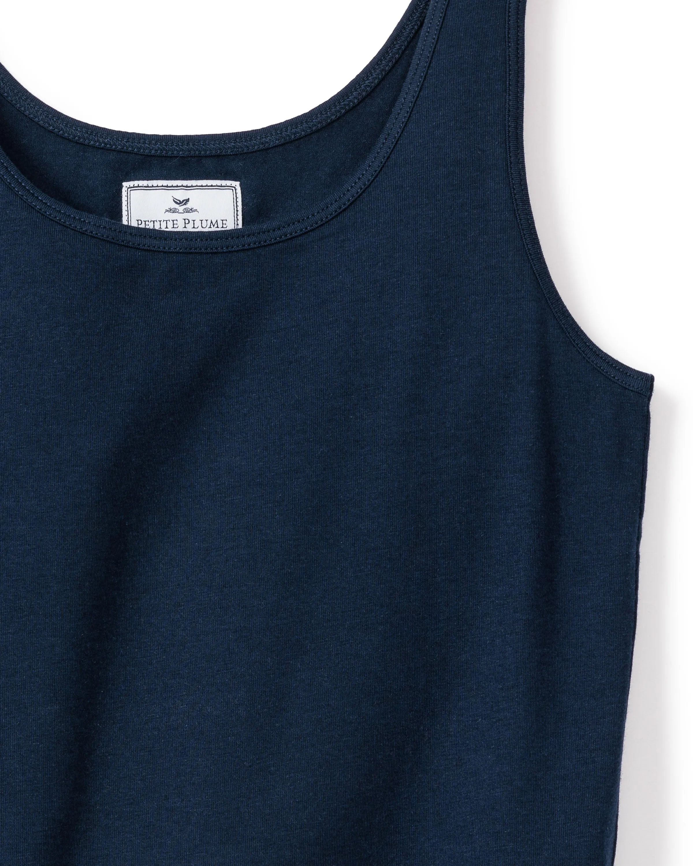 Women's Pima Tank Top in Navy sold by Petite Plume product image thumbnail 3