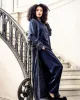 Women's Silk Pajama Set in Navy sold by Petite Plume