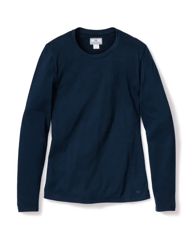 Women's Pima Long Sleeve Top in Navy sold by Petite Plume