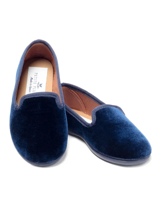 Women's Hamptons Loafer in Navy Velvet sold by Petite Plume