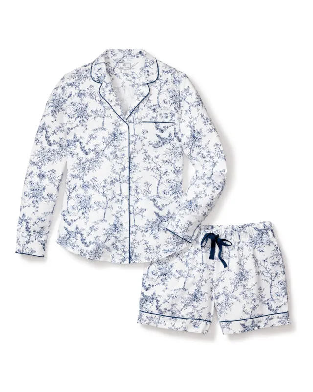 Women's Twill Long Sleeve Short Set in Timeless Toile sold by Petite Plume
