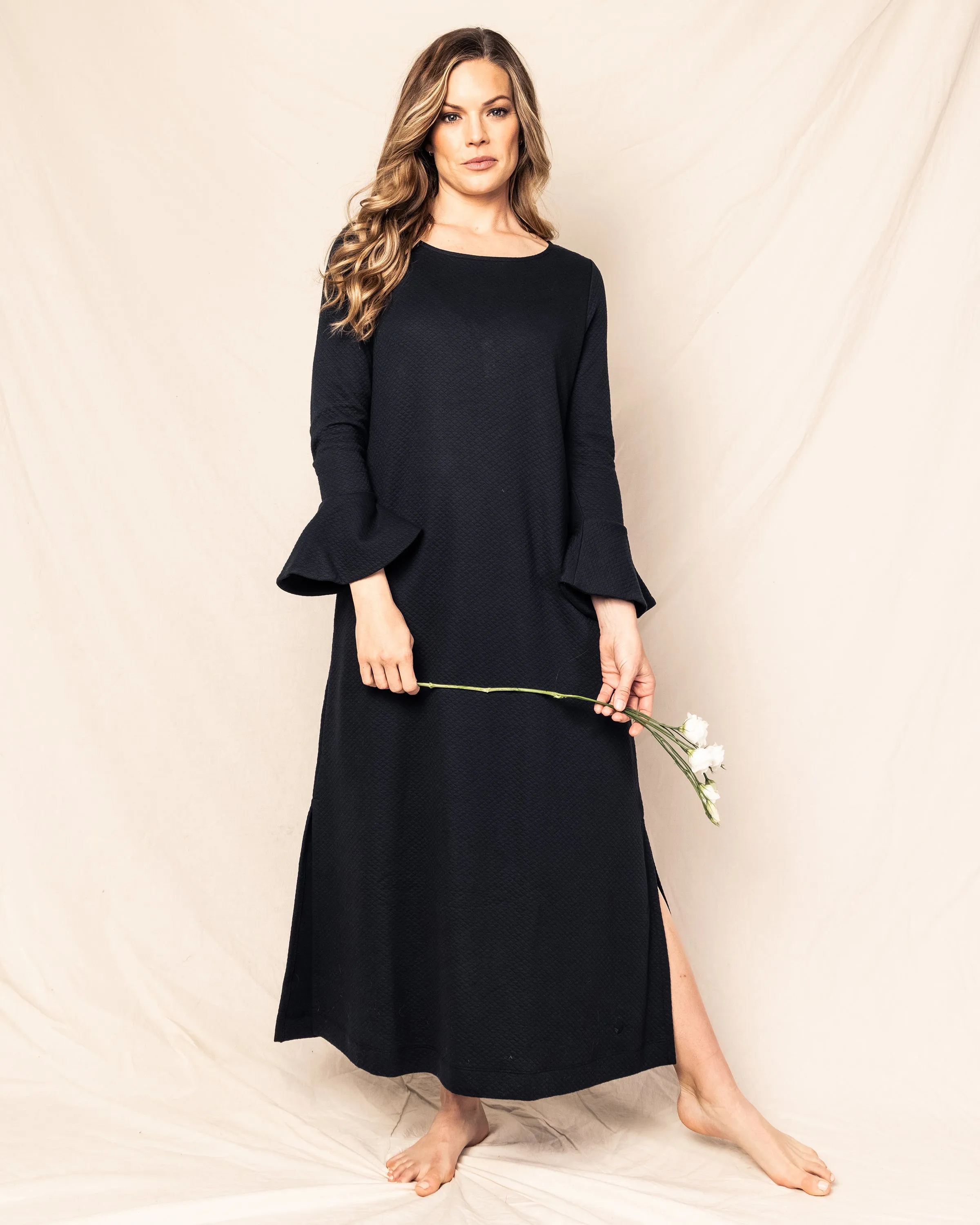 Women's Pima Ophelia Nightgown in Black sold by Petite Plume product image thumbnail 2