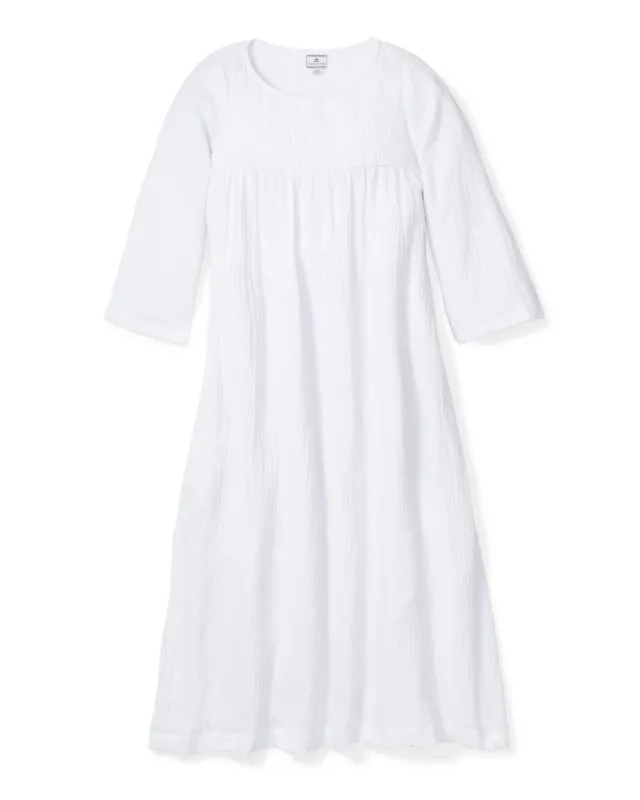 Women's Gauze Provence Sundress in White sold by Petite Plume