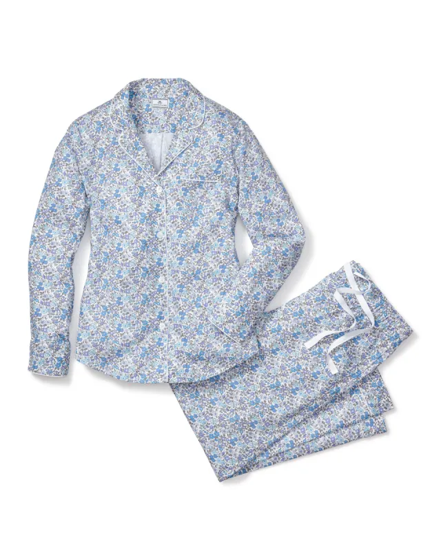 Women's Twill Pajama Set in Fleur D'Azur sold by Petite Plume