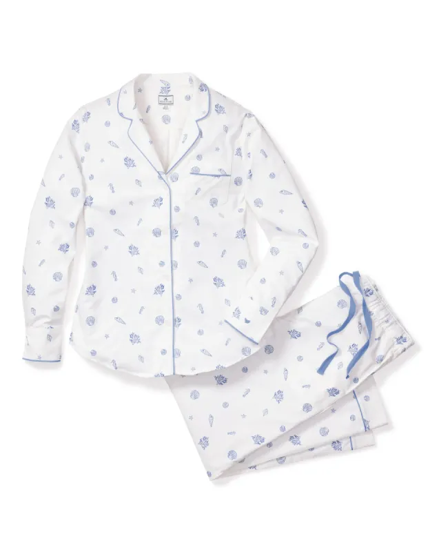 Women's Twill Pajama Set in Suffolk Seashells sold by Petite Plume