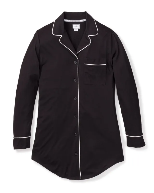Women's Pima Nightshirt in Black made by Petite Plume