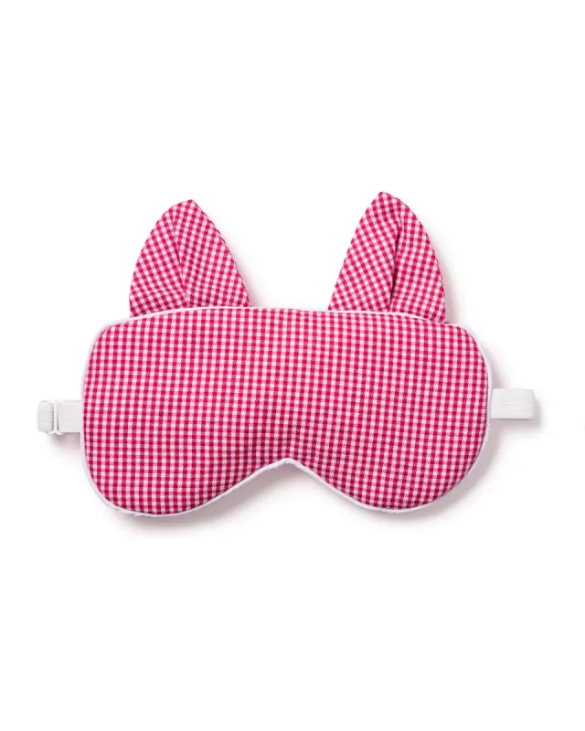 Adult's Flannel Kitty Sleep Mask in Red Mini-Gingham sold by Petite Plume