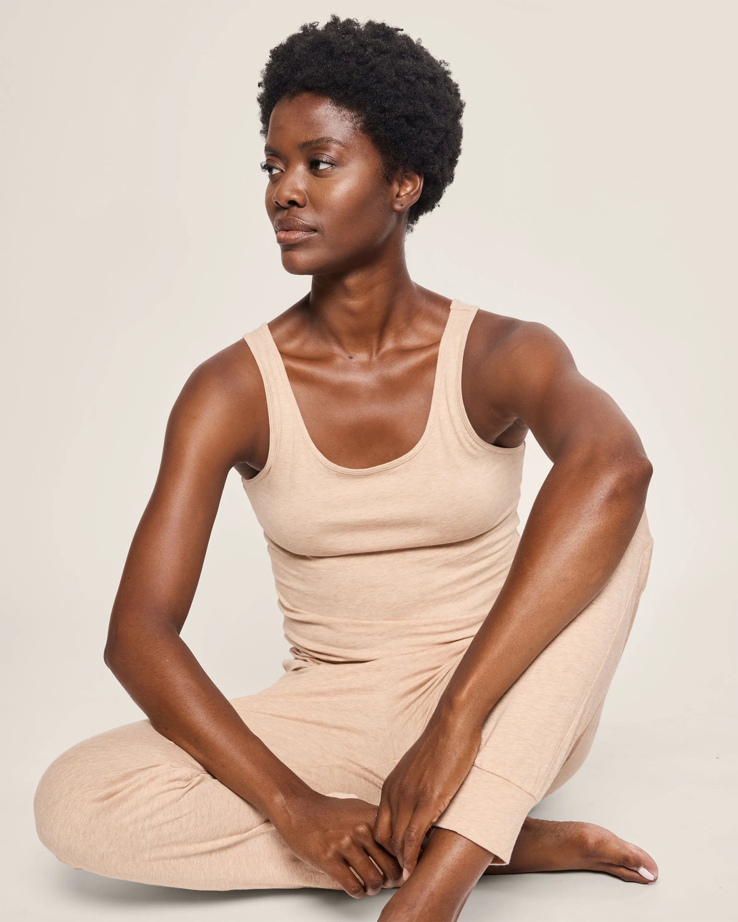 Women's Pima Tank Top in Camel sold by Petite Plume product image thumbnail 5