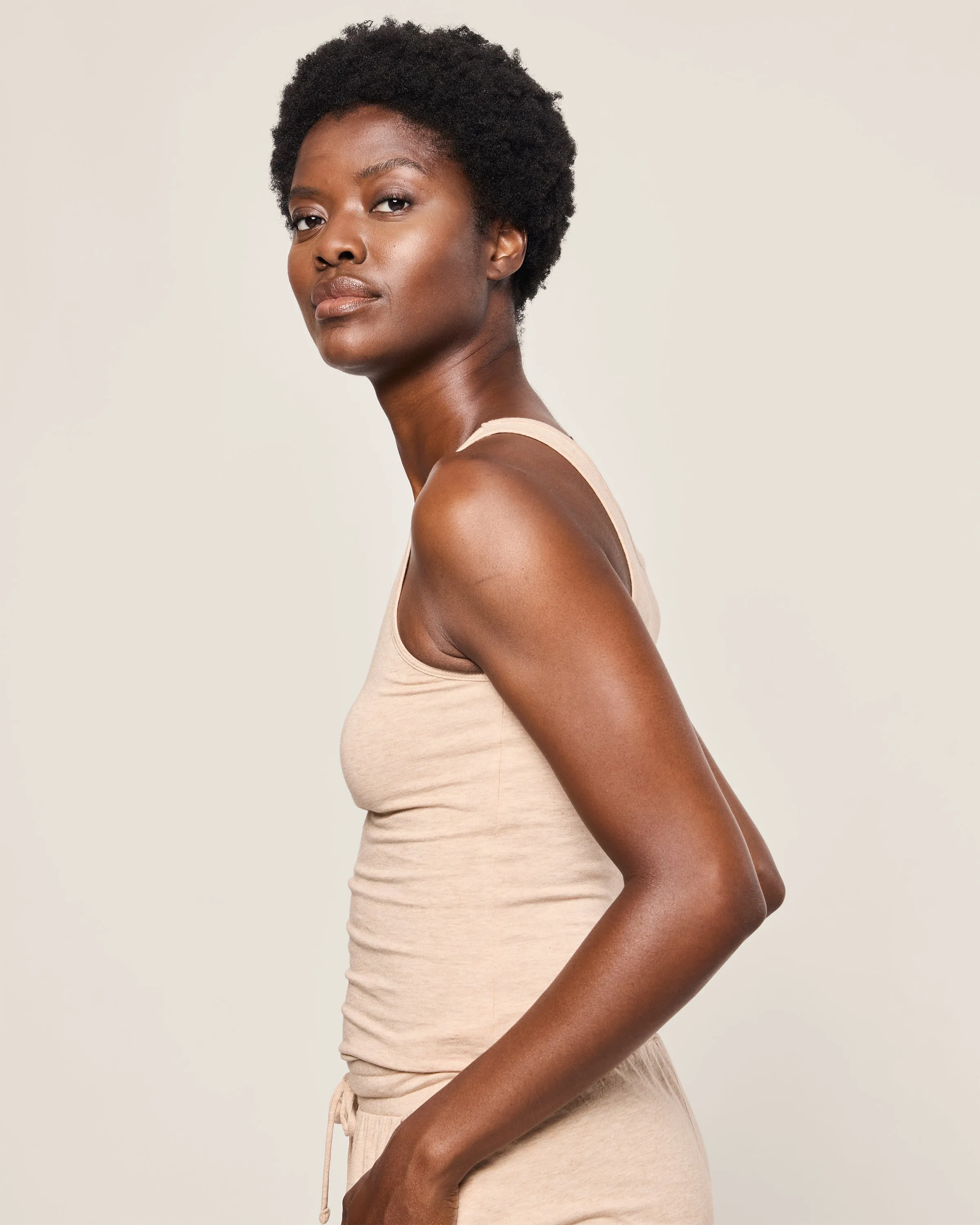Women's Pima Tank Top in Camel sold by Petite Plume product image thumbnail 3