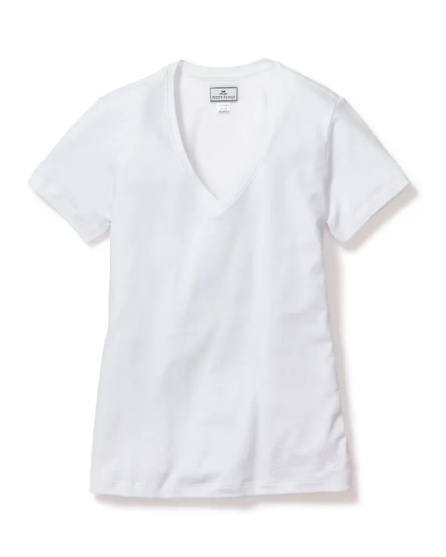 Women's Pima Short Sleeve Top in White sold by Petite Plume