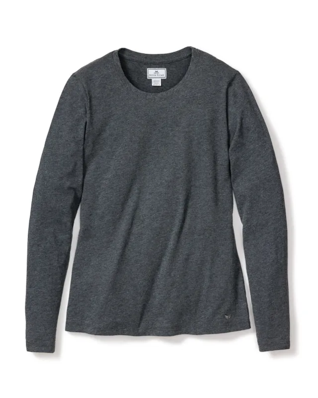 Women's Pima Long Sleeve Top in Dark Heather Grey sold by Petite Plume