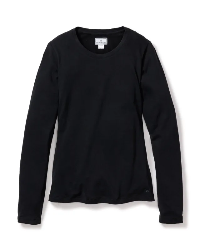 Women's Pima Long Sleeve Top in Black sold by Petite Plume
