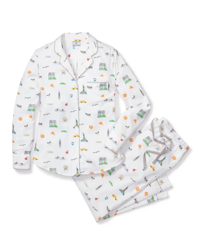 Women's Twill Pajama Set in New York! New York! sold by Petite Plume