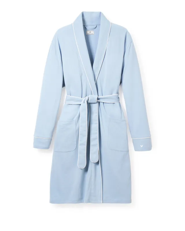 Women's Pima Maternity Robe in Periwinkle sold by Petite Plume