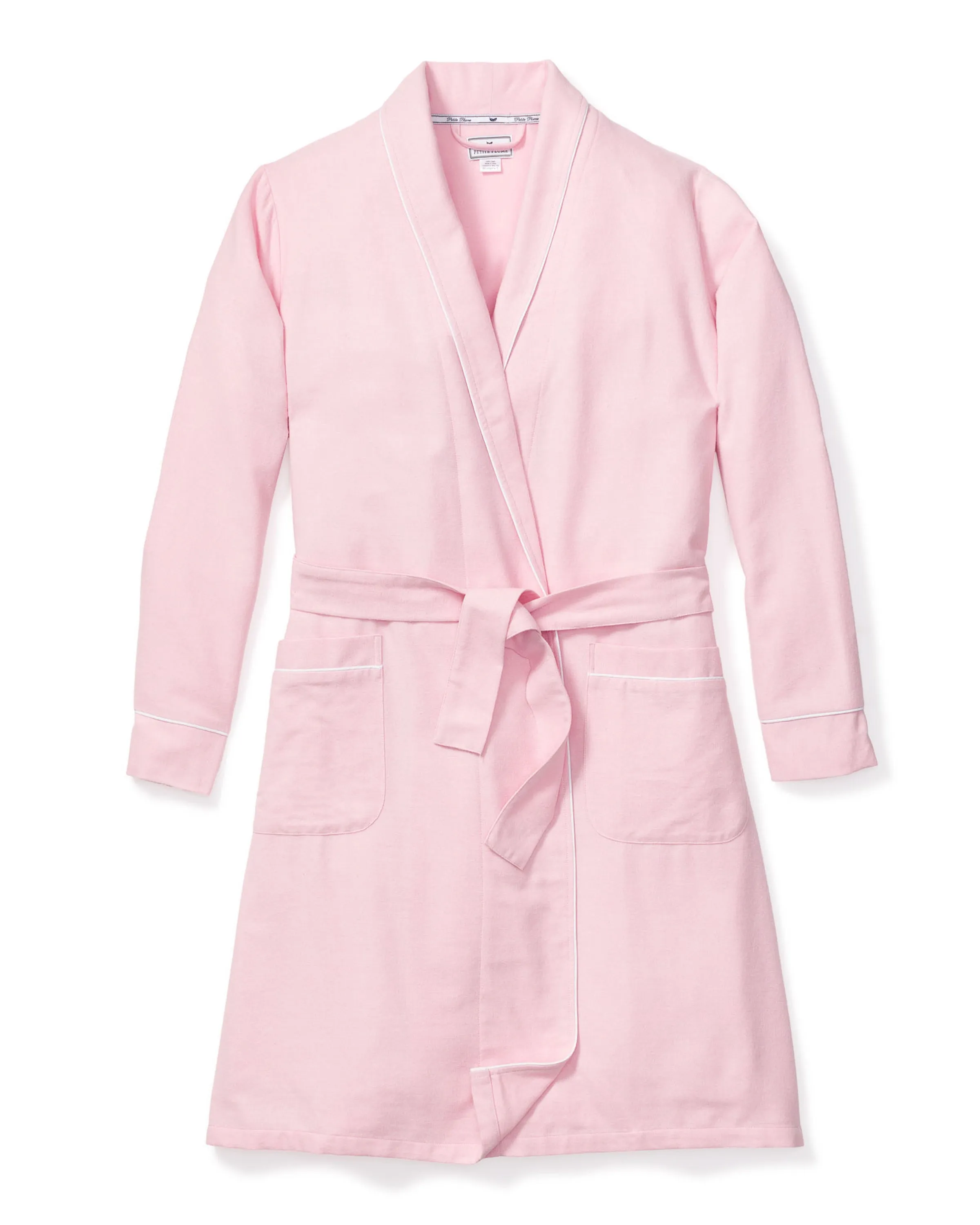 Women's Flannel Robe in Pink sold by Petite Plume