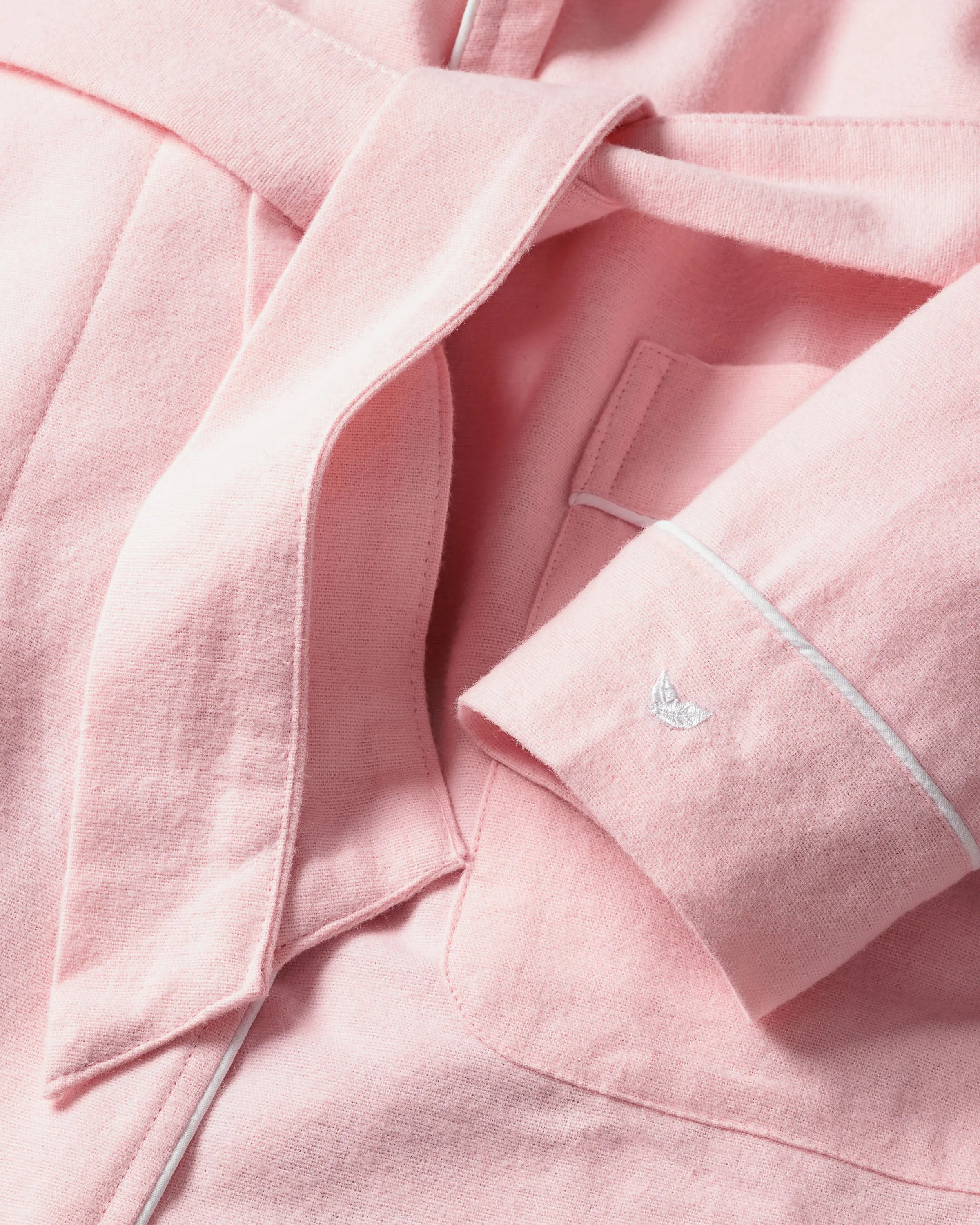 Women's Flannel Robe in Pink sold by Petite Plume product image thumbnail 3
