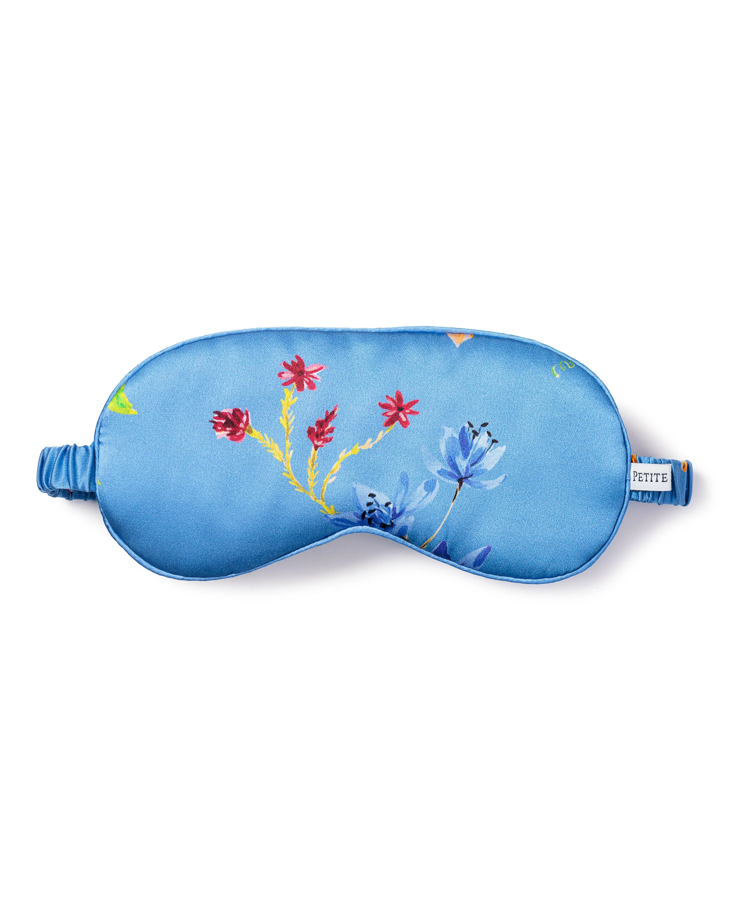 Women's Silk Sleep Mask in Azure Brilliant Botanical sold by Petite Plume