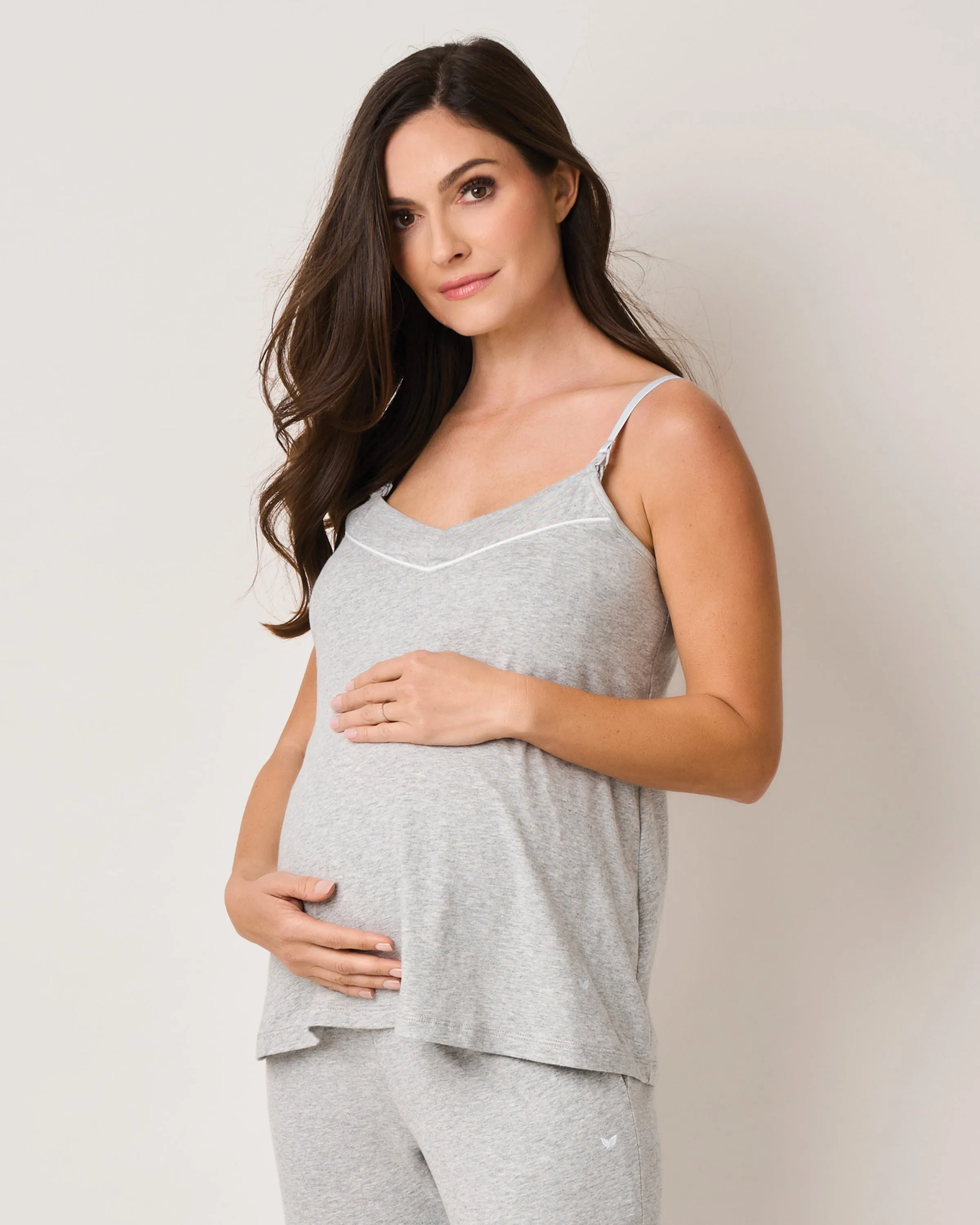 Women's Pima Maternity Camisole in Light Heather Grey sold by Petite Plume product image thumbnail 2