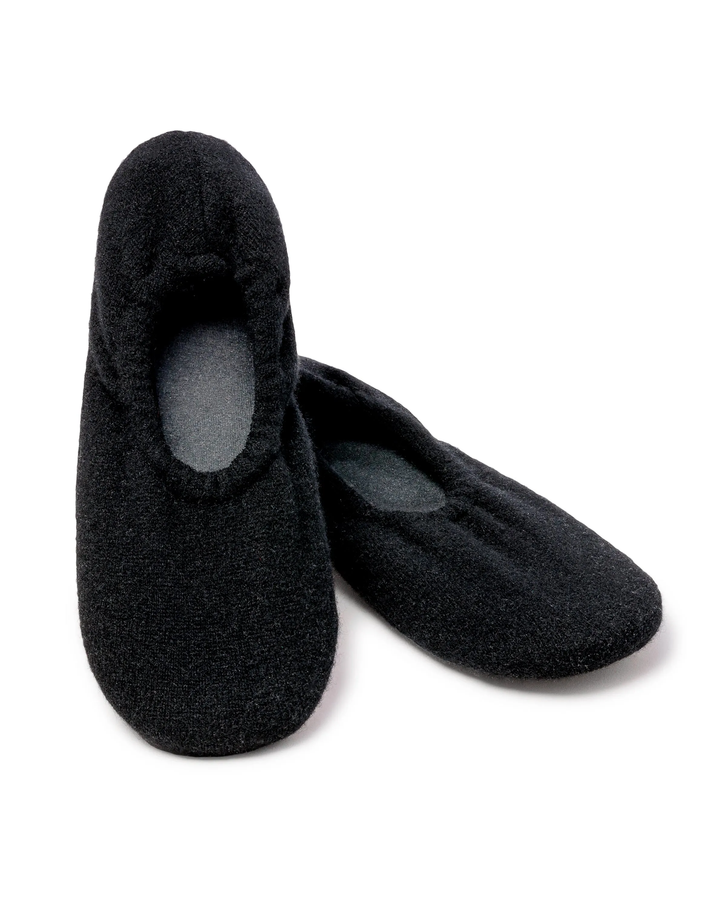 Women's Cashmere Slippers in Black sold by Petite Plume