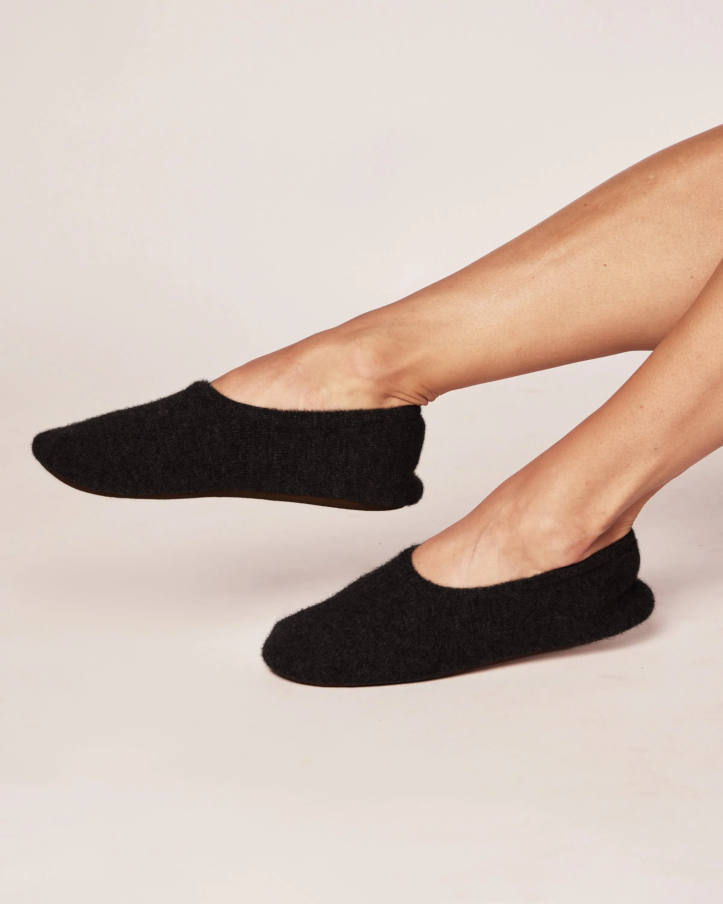 Women's Cashmere Slippers in Black sold by Petite Plume product image thumbnail 2