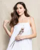 Women's Gauze Serene Lounge Dress in White sold by Petite Plume