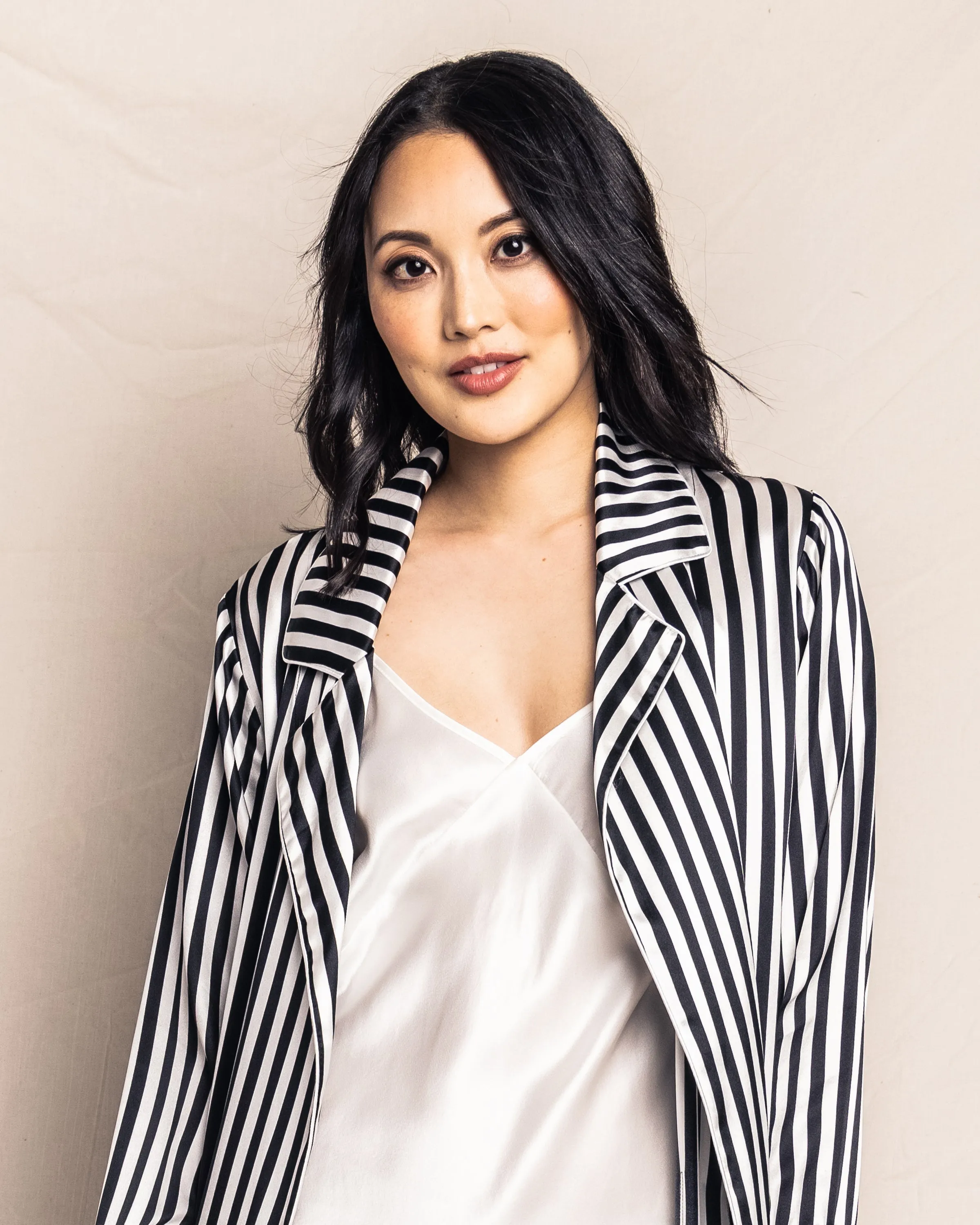 Women's Silk Long Robe in Bengal Stripe sold by Petite Plume product image thumbnail 4