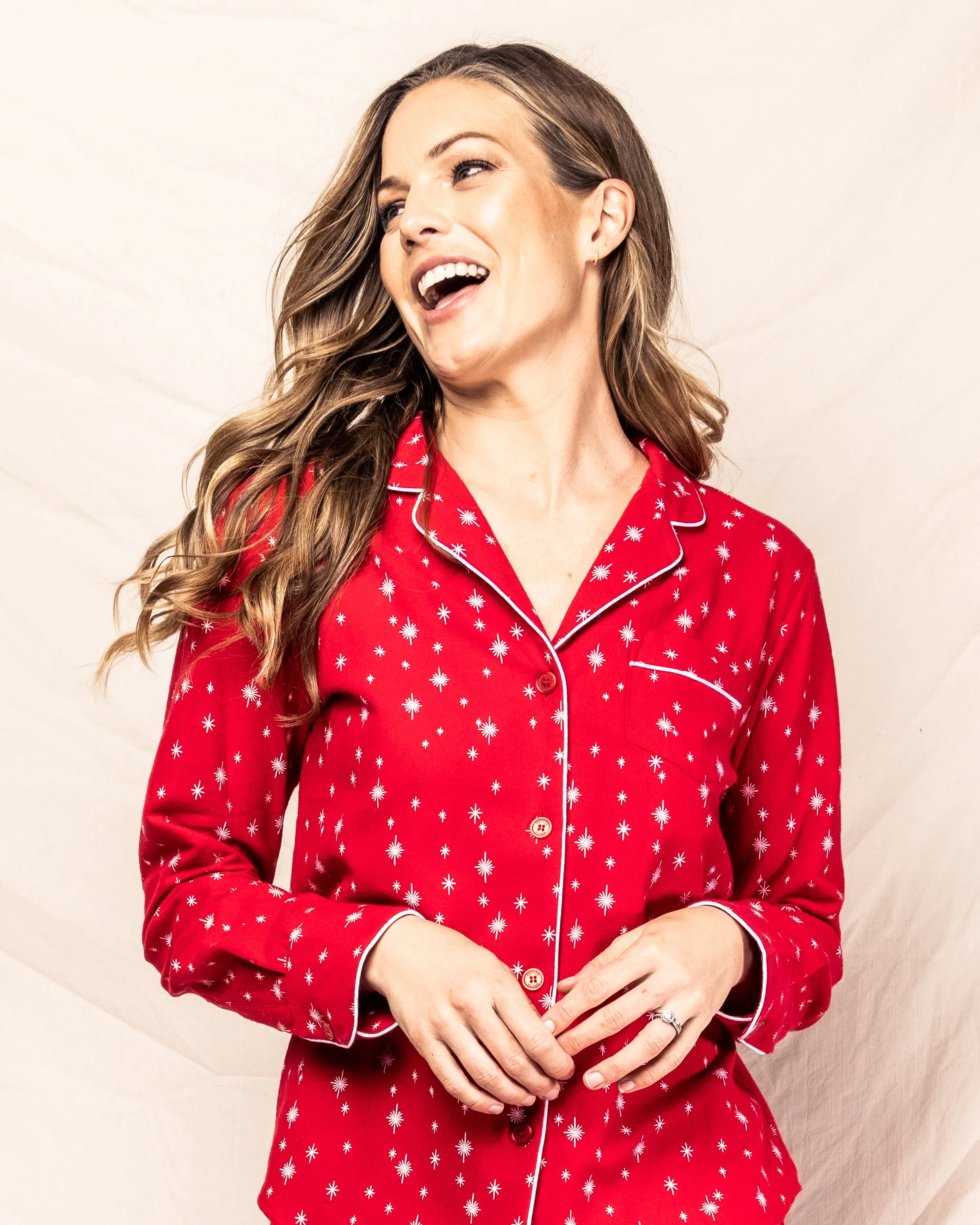 Women's Flannel Pajama Set in Starry Night sold by Petite Plume product image thumbnail 3
